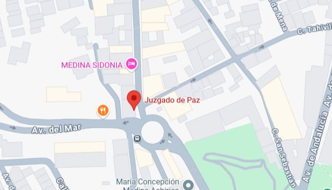 mapa registro civil juzgado de paz medina sidonia