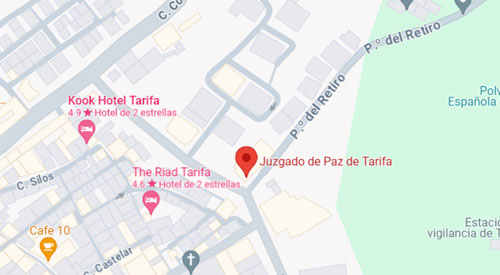 ubicación Registro Civil y Juzgado de Paz de Tarifa Cádiz